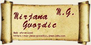 Mirjana Gvozdić vizit kartica